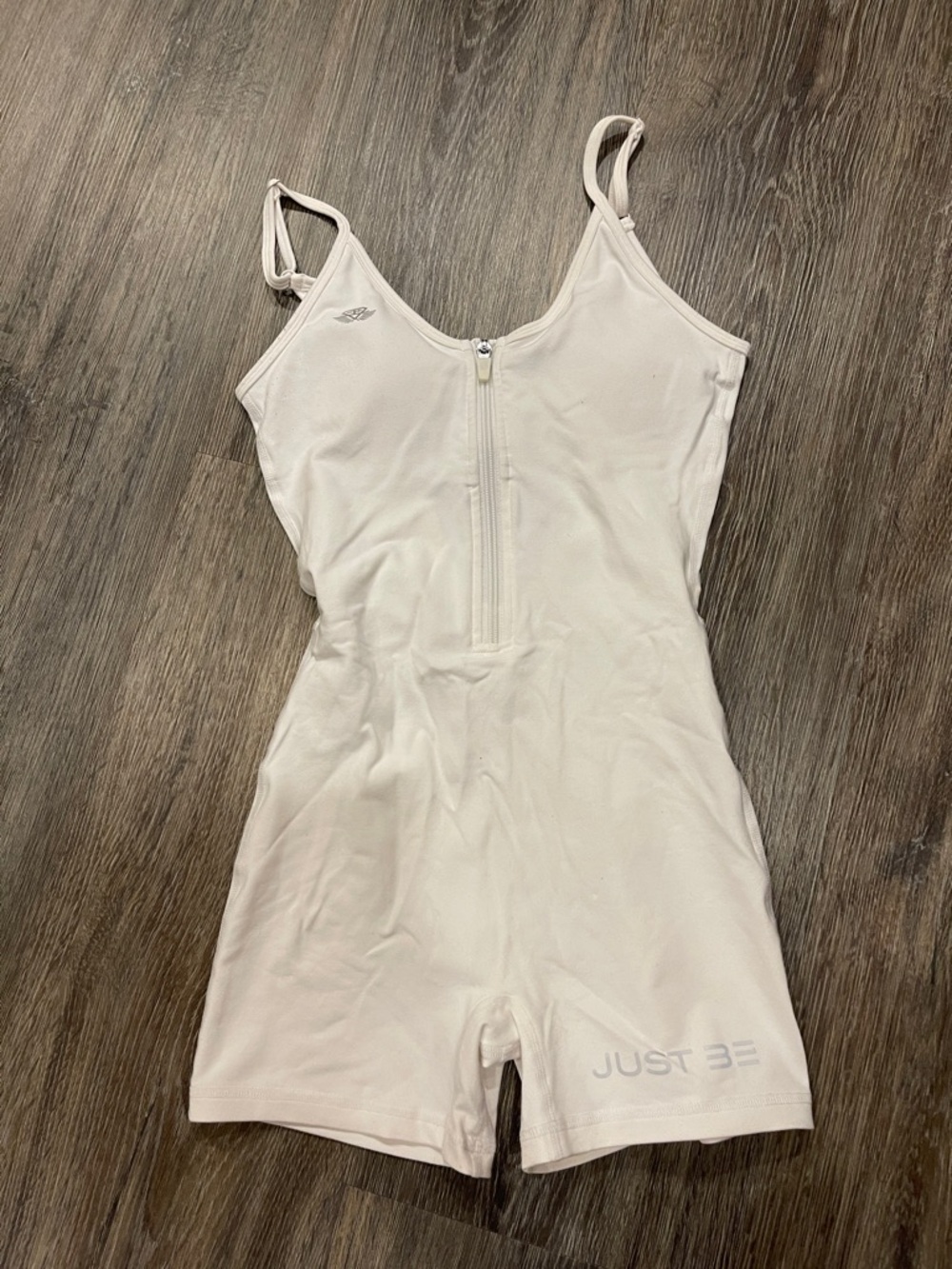 White, Engineered Life, Just Be Athletic Romper with Front Zip